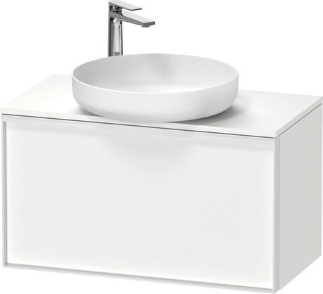 Console vanity unit wall-mounted, VT478001818001W White Matt, Decor, Handle White, Interior lighting: Integrated
