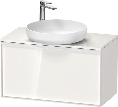 Console vanity unit wall-mounted, VT478002222000W White High Gloss, Decor, Handle White