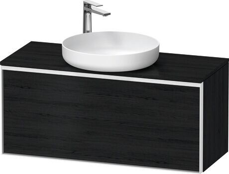 Console vanity unit wall-mounted, VT478101616000W Black oak Matt, Decor, Handle White