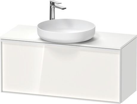 Console vanity unit wall-mounted, VT478102218000W Front: White High Gloss, Decor, Corpus: White Matt, Decor, Console: White Matt, Decor, Handle White