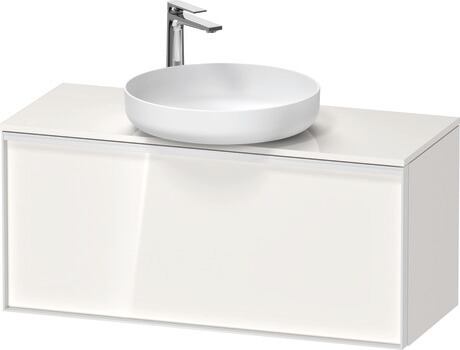 Console vanity unit wall-mounted, VT478102222000W White High Gloss, Decor, Handle White