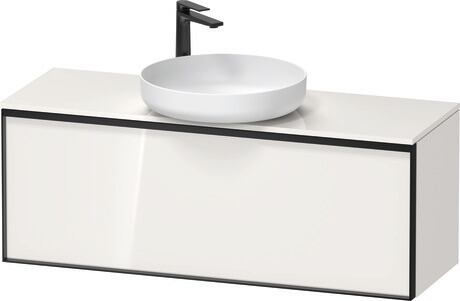 Console vanity unit wall-mounted, VT478202222000G White High Gloss, Decor, Handle Graphite