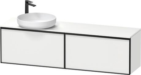 Console vanity unit wall-mounted, VT4783L1818000G White Matt, Decor, Handle Graphite