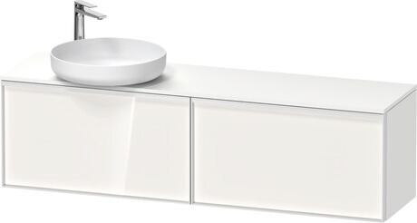 Console vanity unit wall-mounted, VT4783L2218000W Front: White High Gloss, Decor, Corpus: White Matt, Decor, Console: White Matt, Decor, Handle White