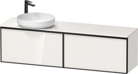 Console vanity unit wall-mounted, VT4783L2222000G White High Gloss, Decor, Handle Graphite