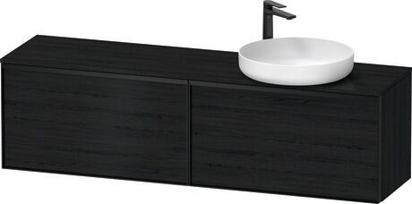 Console vanity unit wall-mounted, VT4783R1616000G Black oak Matt, Decor, Handle Graphite