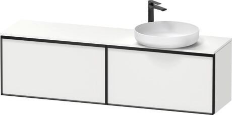 Console vanity unit wall-mounted, VT4783R1818000G White Matt, Decor, Handle Graphite