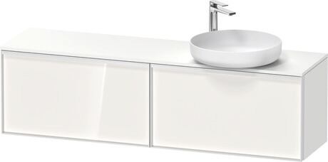 Console vanity unit wall-mounted, VT4783R2218000W Front: White High Gloss, Decor, Corpus: White Matt, Decor, Console: White Matt, Decor, Handle White