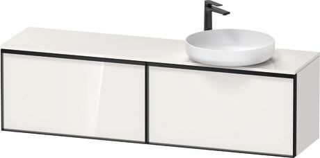 Console vanity unit wall-mounted, VT4783R2222000G White High Gloss, Decor, Handle Graphite