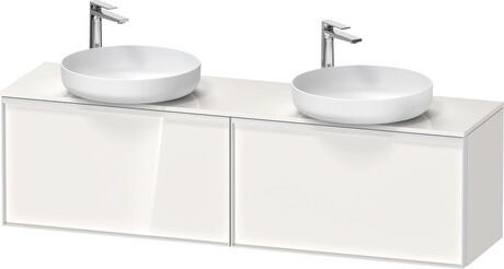 Console vanity unit wall-mounted, VT4784B2222000W White High Gloss, Decor, Handle White