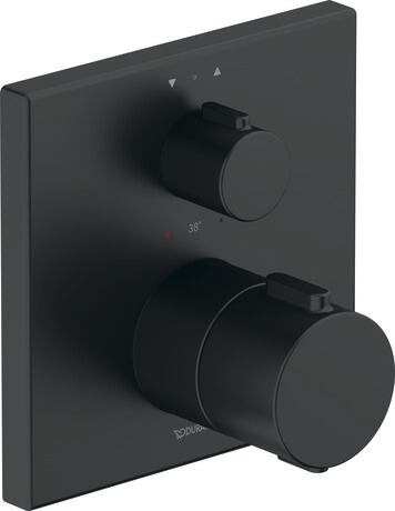 Thermostat for concealed installation, 2 outlets, TH4200013046 Black Matt, 150x150 mm