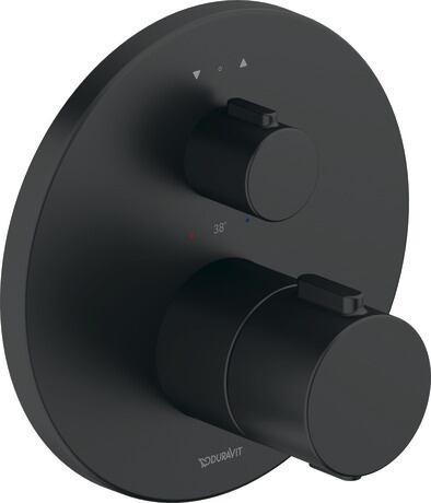 Thermostat for concealed installation, 2 outlets, TH4200014046 Black Matt