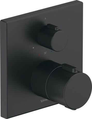 Thermostat for concealed installation, 1 outlet, TH4200015046 Black Matt, 150x150 mm