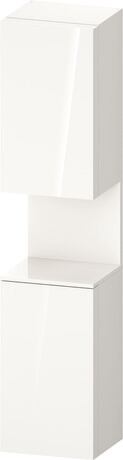 Tall cabinet, QA1346L22226010 Hinge position: Left, White High Gloss, Decor, Niche lighting Integrated