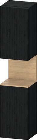 Tall cabinet, QA1346L30166010 Hinge position: Left, Black oak Matt, Decor, Niche lighting Integrated