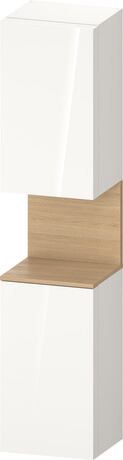 Tall cabinet, QA1346R30227010 Hinge position: Right, White High Gloss, Decor, Niche lighting Integrated