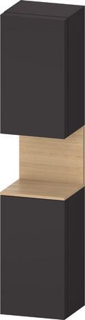 Tall cabinet, QA1346L30807010 Hinge position: Left, Graphite Super Matt, Decor, Niche lighting Integrated