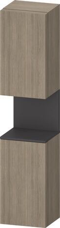 Tall cabinet, QA1346R49356010 Hinge position: Right, Oak terra Matt, Decor, Niche lighting Integrated