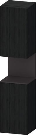 Tall cabinet, QA1346L80166010 Hinge position: Left, Black oak Matt, Decor, Niche lighting Integrated
