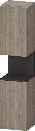 Tall cabinet, QA1346L80357010 Hinge position: Left, Oak terra Matt, Decor, Niche lighting Integrated