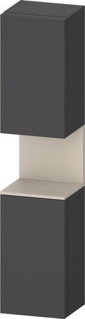 Tall cabinet, QA1346R83496010 Hinge position: Right, Graphite Matt, Decor, Niche lighting Integrated