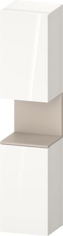 Tall cabinet, QA1346L91226010 Hinge position: Left, White High Gloss, Decor, Niche lighting Integrated
