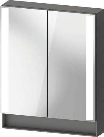Mirror cabinet, QA7150049495010 Graphite, Body material: Highly compressed three-layer chipboard, Socket: Integrated, Number of sockets: 1, plug socket type: I, Interior lighting: Integrated