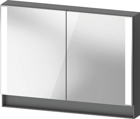 Mirror cabinet, QA7152049495010 Graphite, Body material: Highly compressed three-layer chipboard, Socket: Integrated, Number of sockets: 1, plug socket type: I, Interior lighting: Integrated