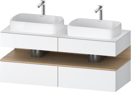 Console vanity unit wall-mounted, QA4767030186010 Front: White Matt, Decor, Corpus: White Matt, Decor, Console: White Matt, Lacquer, Niche lighting Integrated