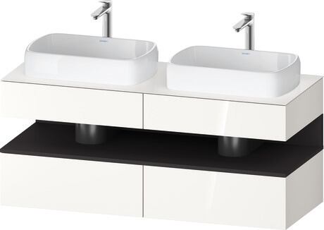 Console vanity unit wall-mounted, QA4767080226010 Front: White High Gloss, Decor, Corpus: White High Gloss, Decor, Console: White High Gloss, Lacquer, Niche lighting Integrated