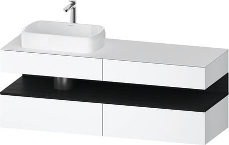 Console vanity unit wall-mounted, QA4777016186010 Front: White Matt, Decor, Corpus: White Matt, Decor, Console: White Matt, Lacquer, Niche lighting Integrated