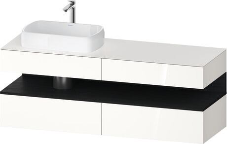 Console vanity unit wall-mounted, QA4777016226010 Front: White High Gloss, Decor, Corpus: White High Gloss, Decor, Console: White High Gloss, Lacquer, Niche lighting Integrated
