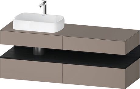 Console vanity unit wall-mounted, QA4777016436010 Front: Basalte Matt, Decor, Corpus: Basalte Matt, Decor, Console: Basalte Matt, Lacquer, Niche lighting Integrated