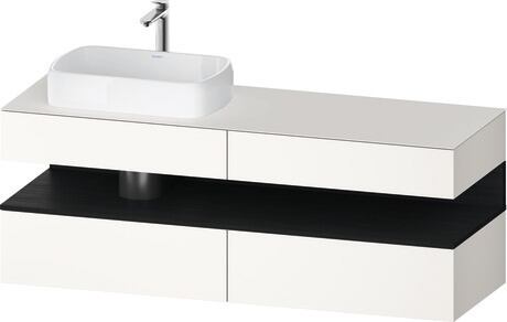 Console vanity unit wall-mounted, QA4777016846010 Front: White Super Matt, Decor, Corpus: White Super Matt, Decor, Console: White Super Matt, Lacquer, Niche lighting Integrated
