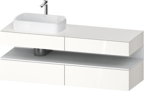 Console vanity unit wall-mounted, QA4777018226010 Front: White High Gloss, Decor, Corpus: White High Gloss, Decor, Console: White High Gloss, Lacquer, Niche lighting Integrated