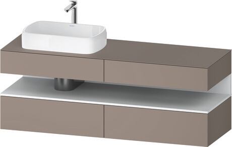 Console vanity unit wall-mounted, QA4777018436010 Front: Basalte Matt, Decor, Corpus: Basalte Matt, Decor, Console: Basalte Matt, Lacquer, Niche lighting Integrated