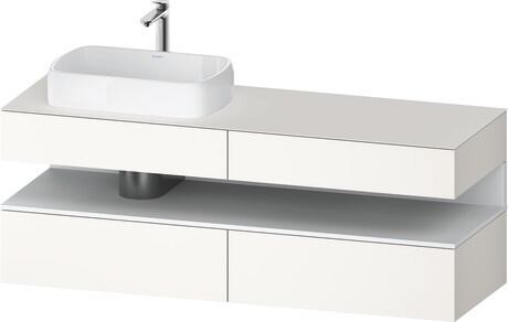 Console vanity unit wall-mounted, QA4777018846010 Front: White Super Matt, Decor, Corpus: White Super Matt, Decor, Console: White Super Matt, Lacquer, Niche lighting Integrated