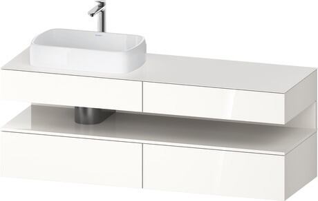 Console vanity unit wall-mounted, QA4777022227010 Front: White High Gloss, Decor, Corpus: White High Gloss, Decor, Console: White High Gloss, Lacquer, Niche lighting Integrated