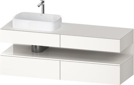 Console vanity unit wall-mounted, QA4777022846010 Front: White Super Matt, Decor, Corpus: White Super Matt, Decor, Console: White Super Matt, Lacquer, Niche lighting Integrated