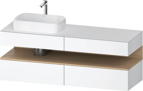 Console vanity unit wall-mounted, QA4777030186010 Front: White Matt, Decor, Corpus: White Matt, Decor, Console: White Matt, Lacquer, Niche lighting Integrated