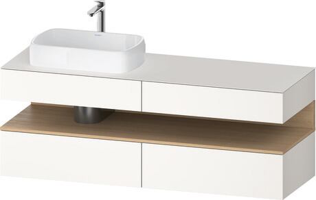 Console vanity unit wall-mounted, QA4777030846010 Front: White Super Matt, Decor, Corpus: White Super Matt, Decor, Console: White Super Matt, Lacquer, Niche lighting Integrated