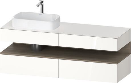 Console vanity unit wall-mounted, QA4777035226010 Front: White High Gloss, Decor, Corpus: White High Gloss, Decor, Console: White High Gloss, Lacquer, Niche lighting Integrated