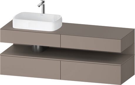 Console vanity unit wall-mounted, QA4777043436010 Front: Basalte Matt, Decor, Corpus: Basalte Matt, Decor, Console: Basalte Matt, Lacquer, Niche lighting Integrated