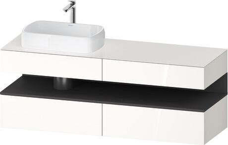 Console vanity unit wall-mounted, QA4777049226010 Front: White High Gloss, Decor, Corpus: White High Gloss, Decor, Console: White High Gloss, Lacquer, Niche lighting Integrated