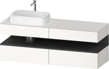 Console vanity unit wall-mounted, QA4777049846010 Front: White Super Matt, Decor, Corpus: White Super Matt, Decor, Console: White Super Matt, Lacquer, Niche lighting Integrated