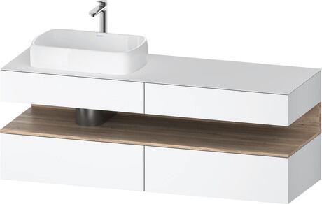 Console vanity unit wall-mounted, QA4777055186010 Front: White Matt, Decor, Corpus: White Matt, Decor, Console: White Matt, Lacquer, Niche lighting Integrated