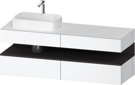 Console vanity unit wall-mounted, QA4777080186010 Front: White Matt, Decor, Corpus: White Matt, Decor, Console: White Matt, Lacquer, Niche lighting Integrated