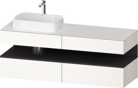 Console vanity unit wall-mounted, QA4777080846010 Front: White Super Matt, Decor, Corpus: White Super Matt, Decor, Console: White Super Matt, Lacquer, Niche lighting Integrated