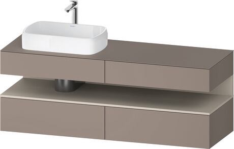 Console vanity unit wall-mounted, QA4777083436010 Front: Basalte Matt, Decor, Corpus: Basalte Matt, Decor, Console: Basalte Matt, Lacquer, Niche lighting Integrated