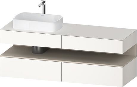 Console vanity unit wall-mounted, QA4777083846010 Front: White Super Matt, Decor, Corpus: White Super Matt, Decor, Console: White Super Matt, Lacquer, Niche lighting Integrated